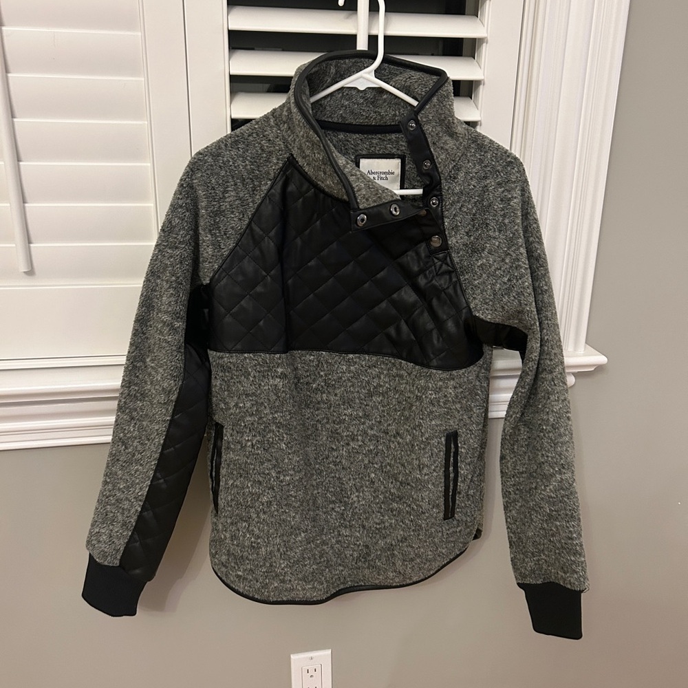 Faux leather fleece
